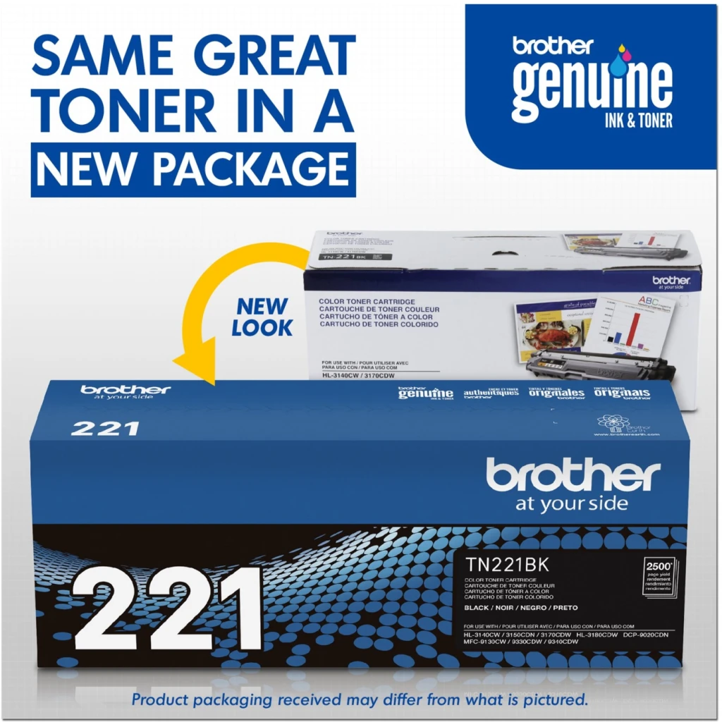 Toner Brother TN-221BK Negro Impr Laser HL3140 3170 9130 9330, 2500 Pág aprox