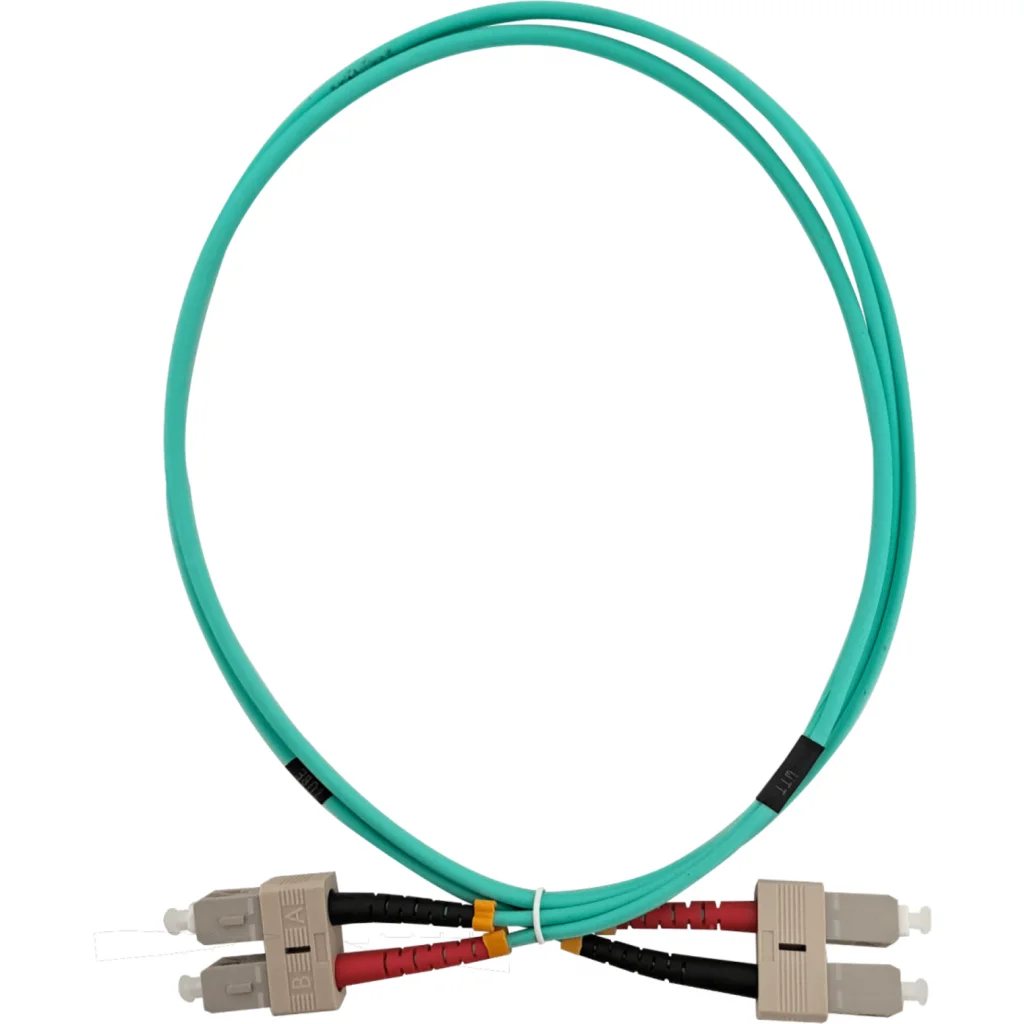 Imagen 1 de 1mt SC-SC OM3 MultiModo MM Duplex Jumper Fibra 3.0mm 50/125um LSZH