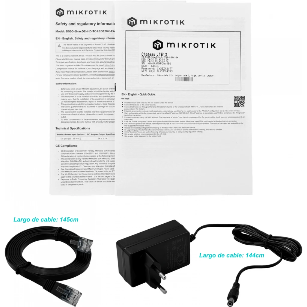 Imagen 3 de MIKROTIK MIKROTIK LTE 5-1000 1-Sim USB 2,4/5GHz 2-SMA-H inc-24Vdc