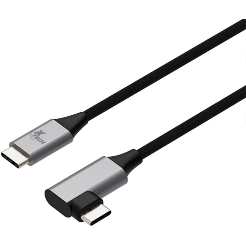 Cable USB-C XTech XTC-531 USB Tipo-C M/M, (1 Conector en L) 3mts Negro