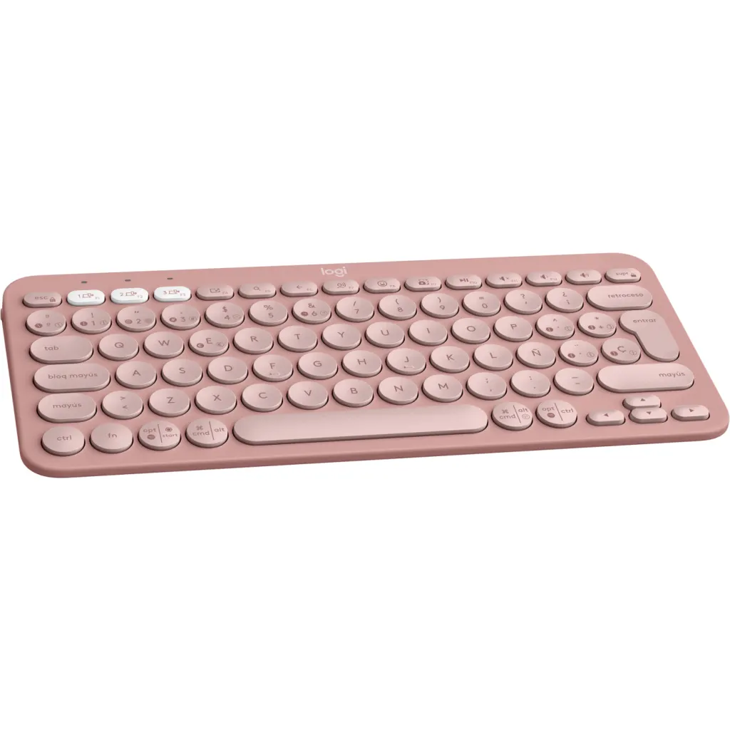 Imagen 3 de Teclado Inalámbrico Logitech Pebble Keys 2 K380S Bluetooth Dongle USB Rosado