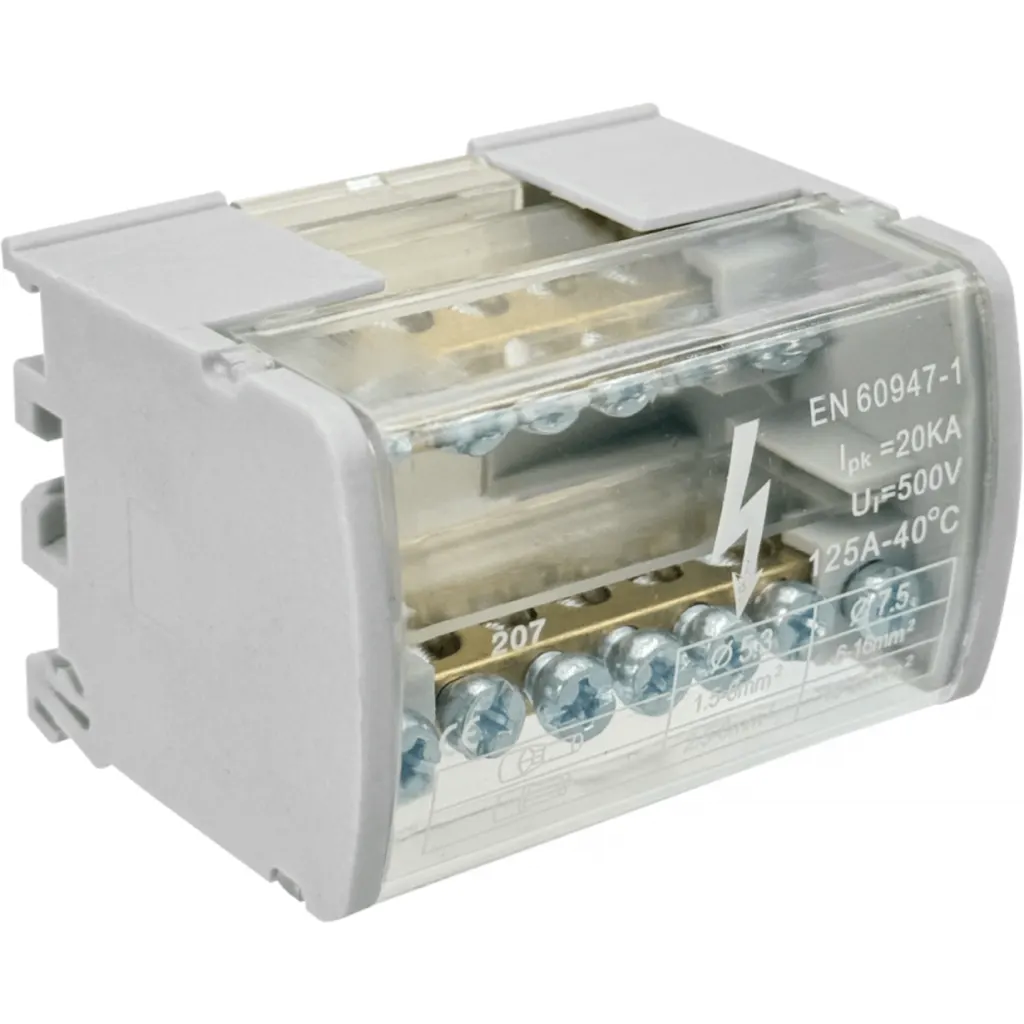 Imagen 1 de 2x7-Polos Repartidor Bipolar 125A 40oC 500V 1,5-25mm2