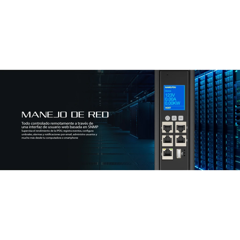 Imagen 13 de Forza - Power distribution unit - Rack-mountable - AC 200/240 V - 30 Tomas de Corriente - 6-C19 24-C13 0U SPD Meter SNMP