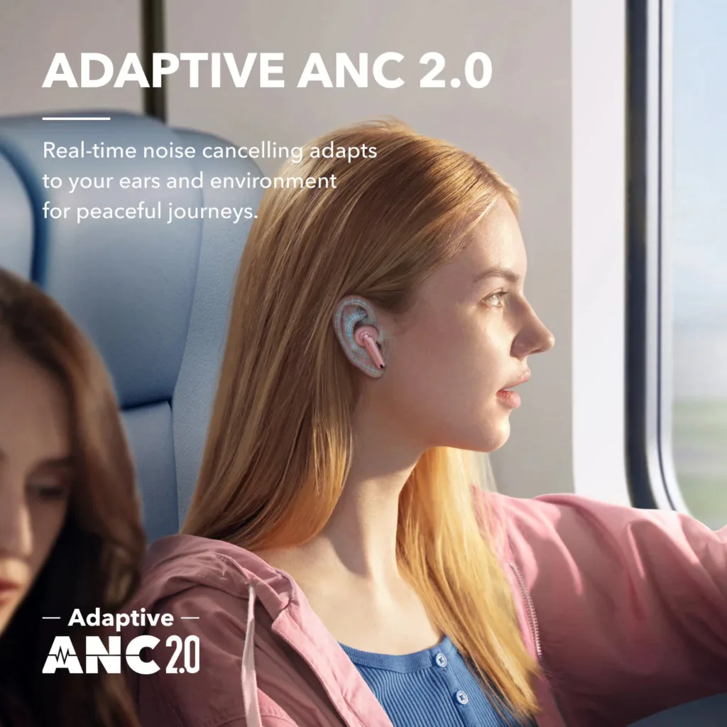Imagen 7 de Audifono True Wireless Noise Cancelling Liberty 4 NC Soundcore rosa 2