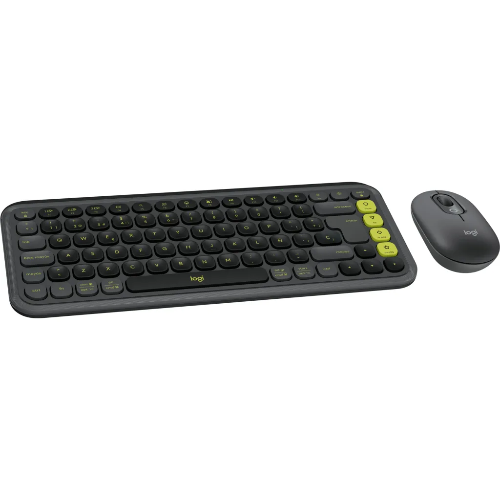 Imagen 2 de Kit Teclado Mouse Logitech Pop Icon Conectividad Inalámbrica BT Grafito/Verde