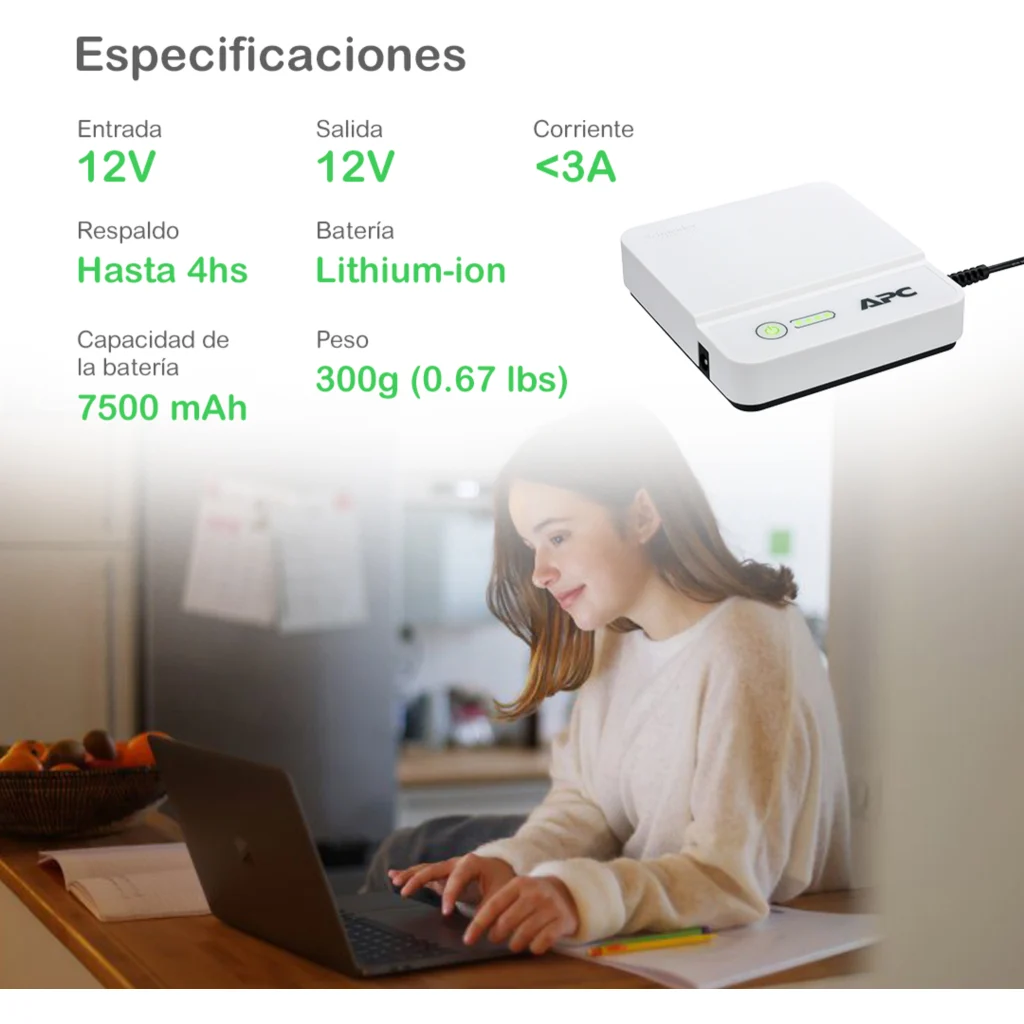 Imagen 6 de Mini UPS APC Connect 12Vdc 36W Iones de litio