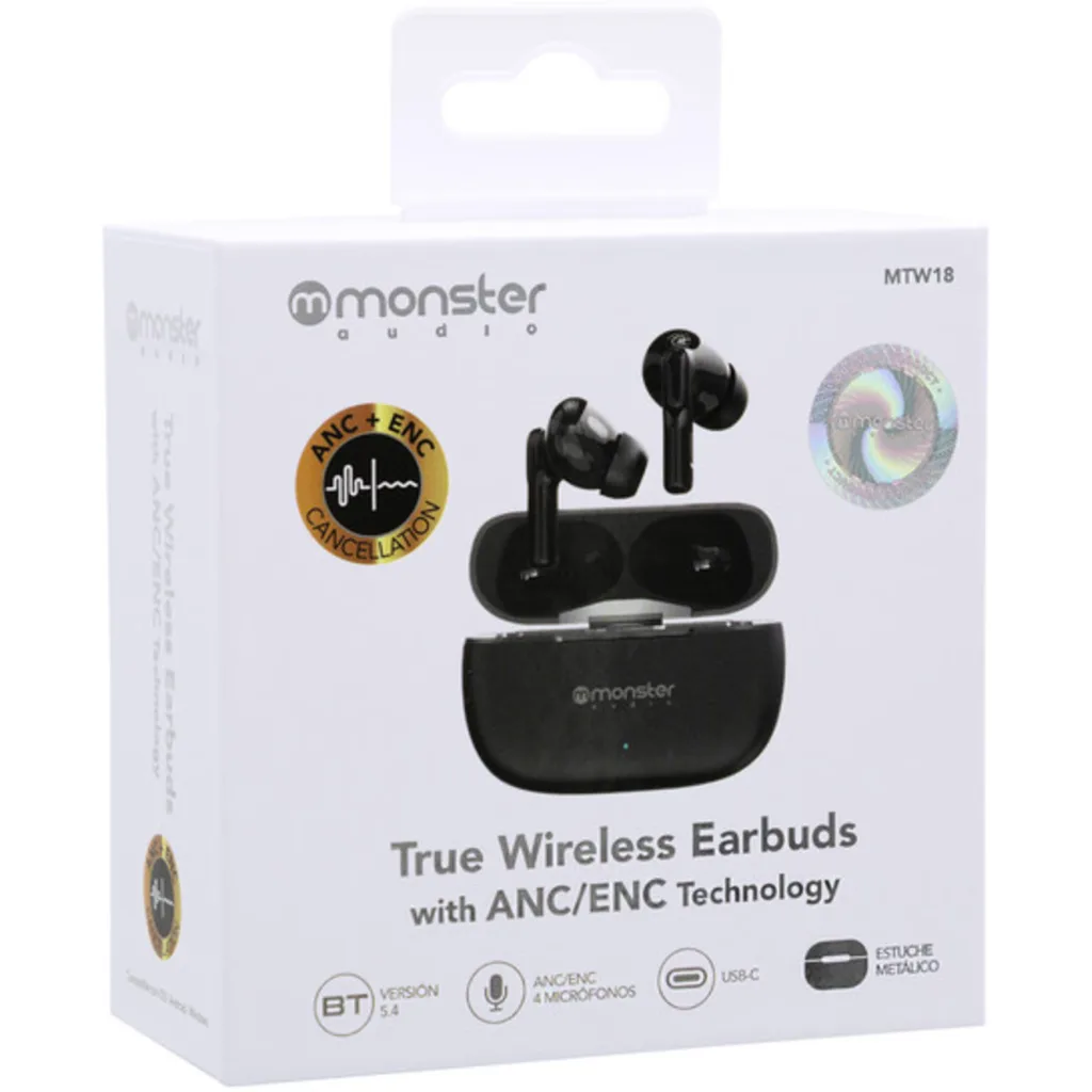MTW18 AUDIFONO MONSTER TRUE WIRELESS ANC/ENC METAL GREY