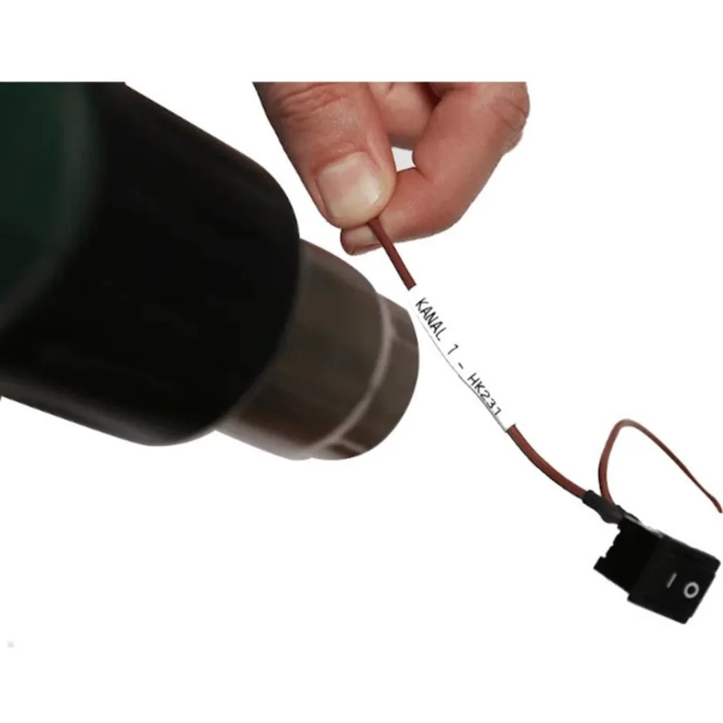 Imagen 1 de Cinta Tubo Brother HSE211E, Negro sobre Blanco 5.2mm 1.5mts Recom. 0.8mm a 3.1mm