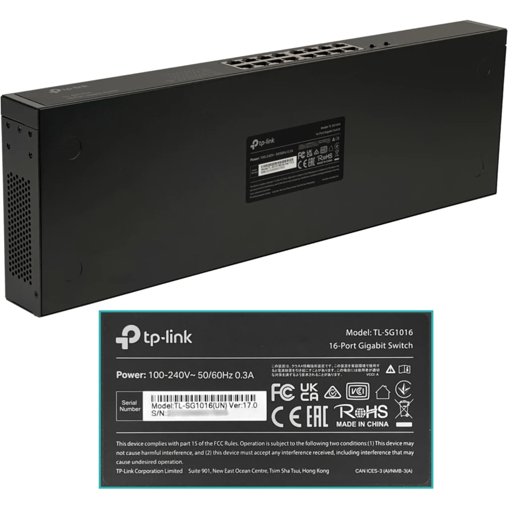 Imagen 1 de Switch TP-Link TL-SG1016, 16-1000 Ancho Gigabit No-Administrable Rack