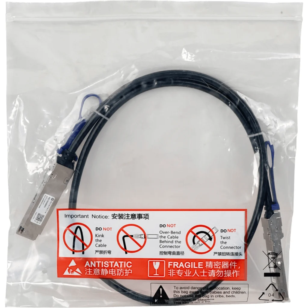 Imagen 1 de MIKROTIK 1mt QSFP28-100G Cable Directo Backbone DAC Cobre 30AWG PVC