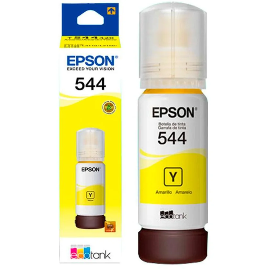 Botella de Tinta Epson T544 Color Amarillo para EcoTank L3110 (65ml) 7500 Pag.