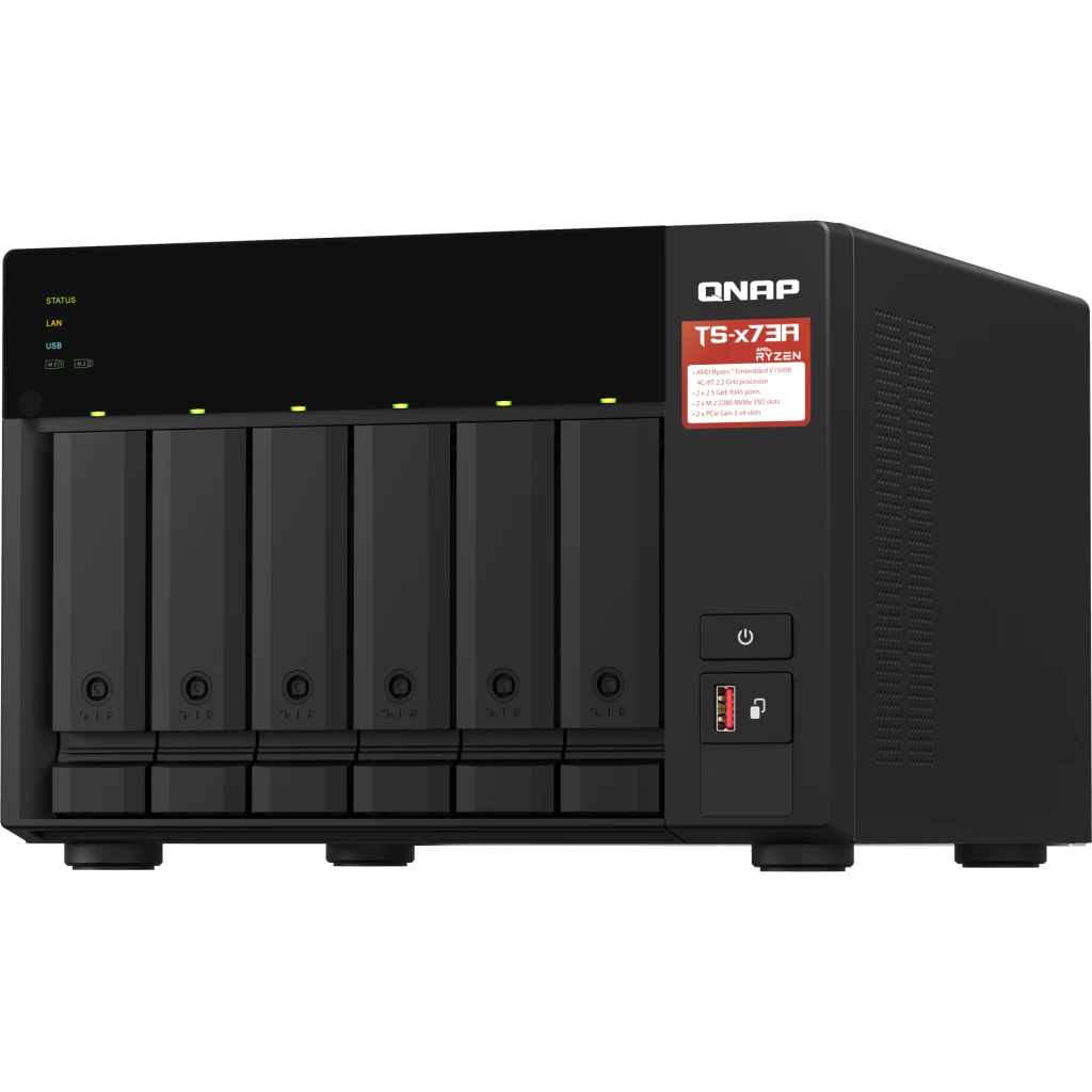 Imagen 4 de Servidor NAS QNAP 6 Bahias Amd Ryzen V1500B RAM8GB 6*3,5" Formato Torre