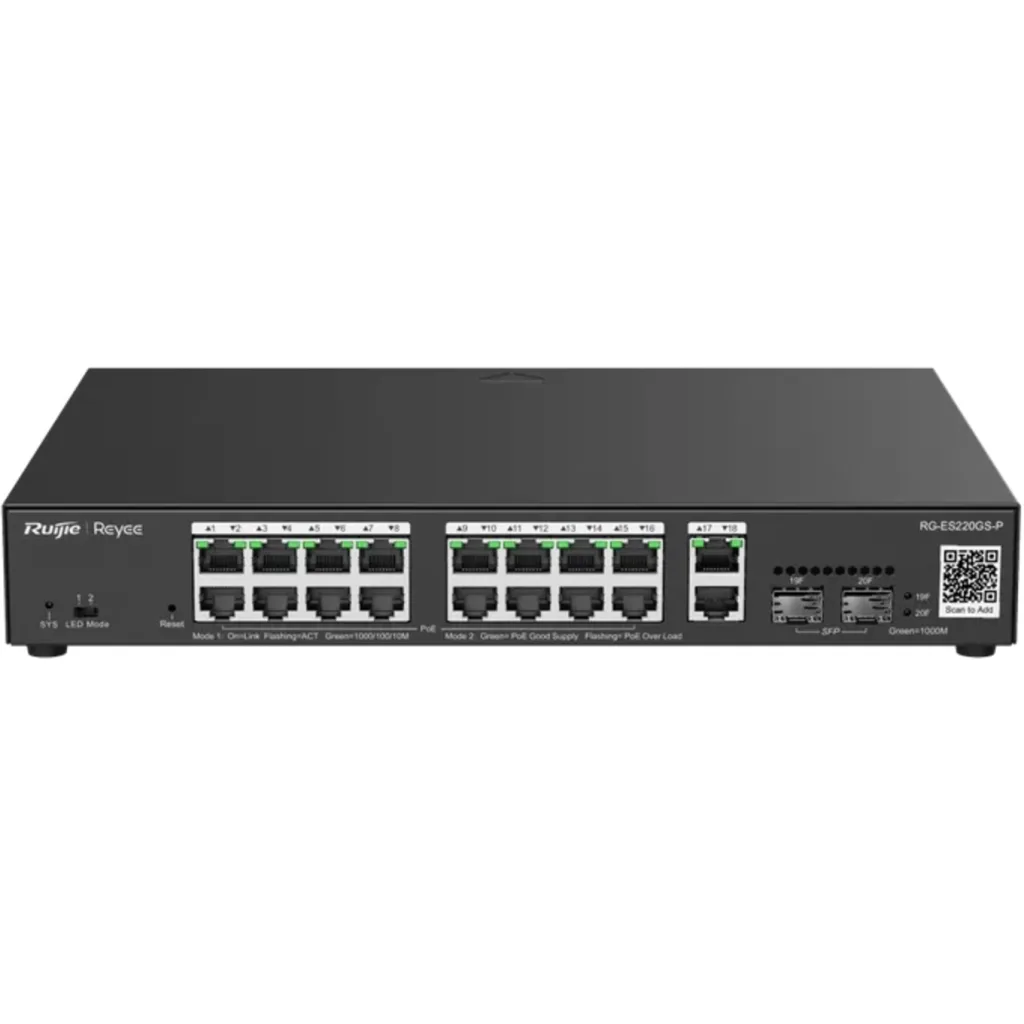 RG-ES220GS-P Switch PoE administrable de 20 puertos