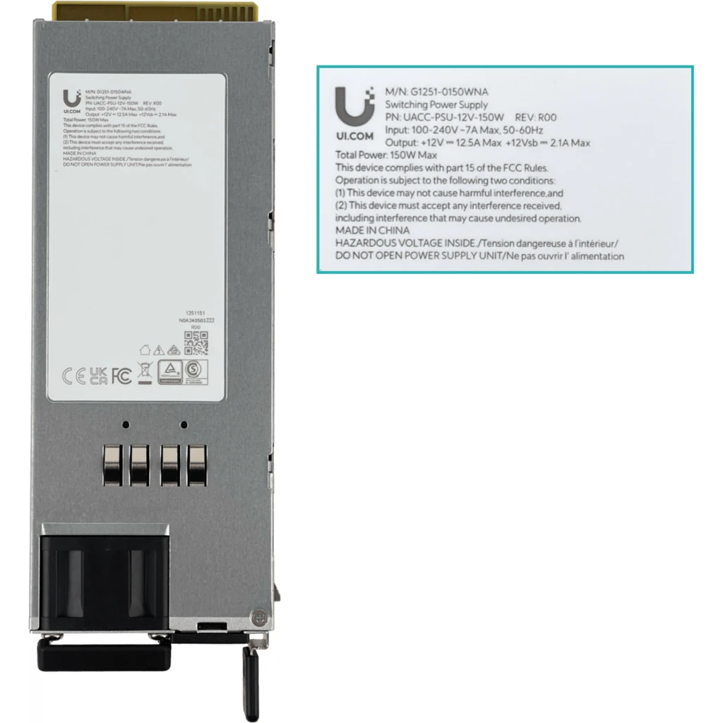 Imagen 4 de UBIQUITI Fuente Poder Redundant p/ EFG UXG-Enterprise 12VDC 12,5A 150W