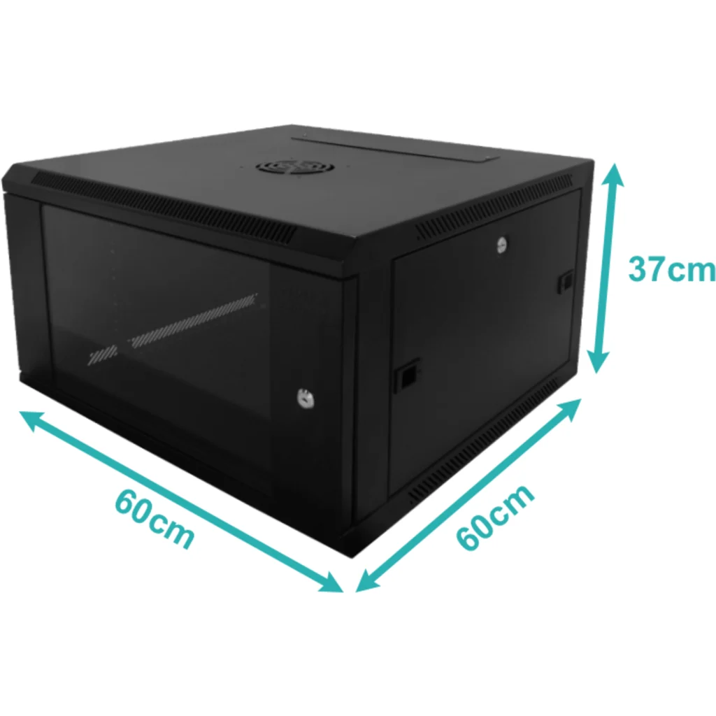 Imagen 2 de GABINETE RACK PARED LINKMADE 60CM-FONDO 6U NEGRO