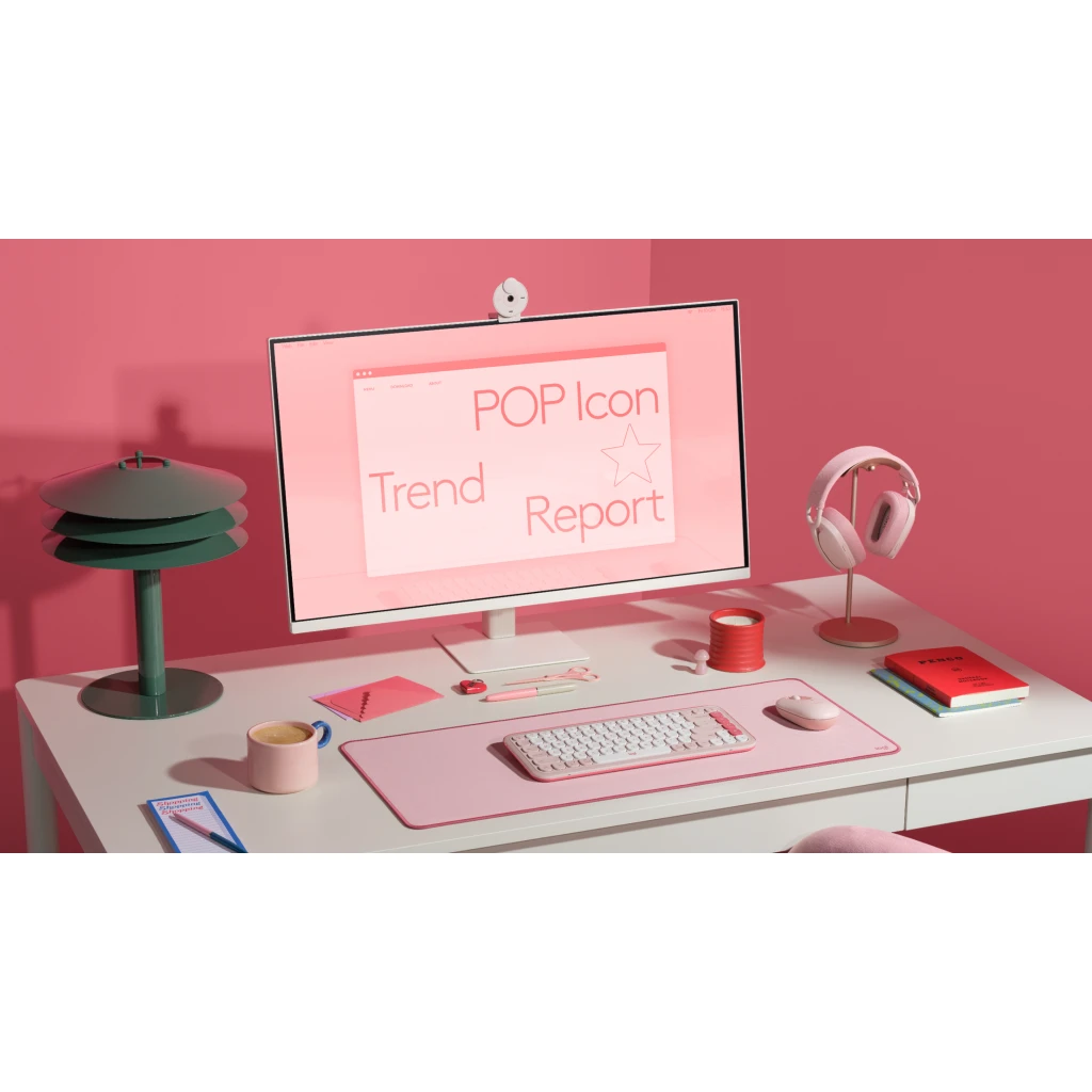 Imagen 6 de Kit Teclado Mouse Logitech Pop Icon Conectividad Inalámbrica BT Rosado/Blanco