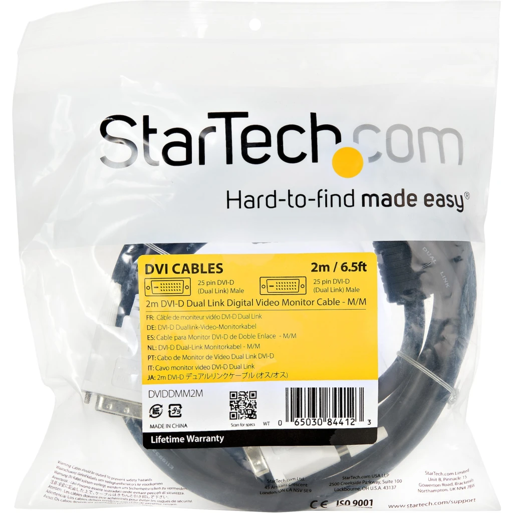 Imagen 3 de Cable DVI-D Dual Link M/M 2560x1600 AWG28 Conector Niquel 2mt - StarTech