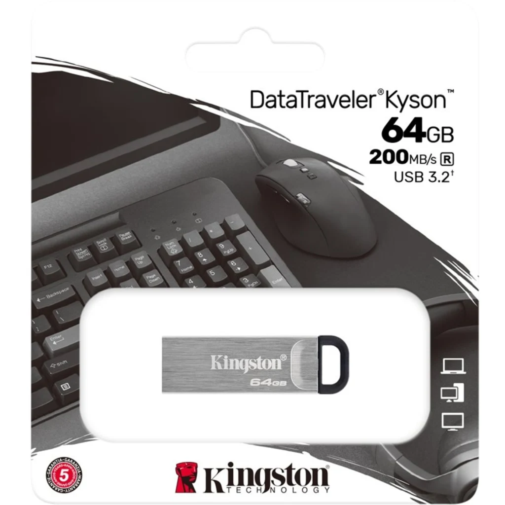 Imagen 3 de Pendrive 64GB Kingston DataTraveler Kyson USB3.2 Gen 1 Lect 200MB/s Metal