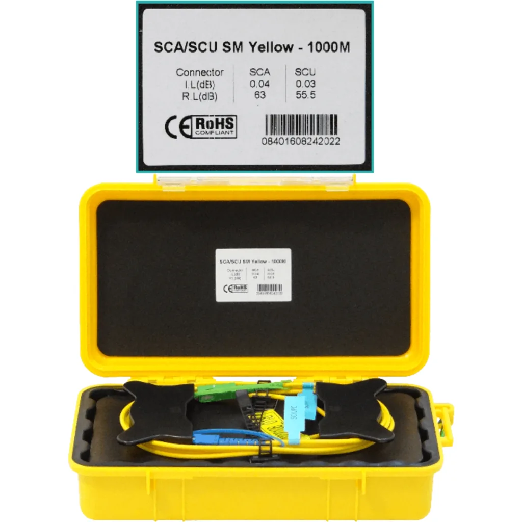 Imagen 1 de 1km 9/125 SC/APC-SC/UPC G652 Monomodo SM SX 1000mt Bobina Lanzamiento