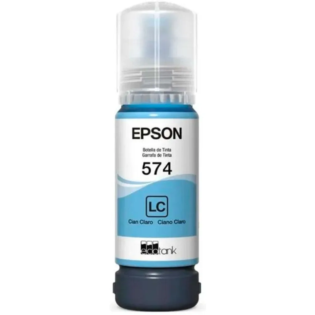 Imagen 1 de Botella de Tinta Epson T574 Cyan Light, EcoTank L8050/L18050, 7.300 Pág 70ml 