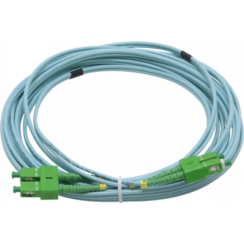 Imagen 1 de 5mt SC/APC-SC/APC OM3 Multimodo MM Duplex Jumper Fibra LSZH