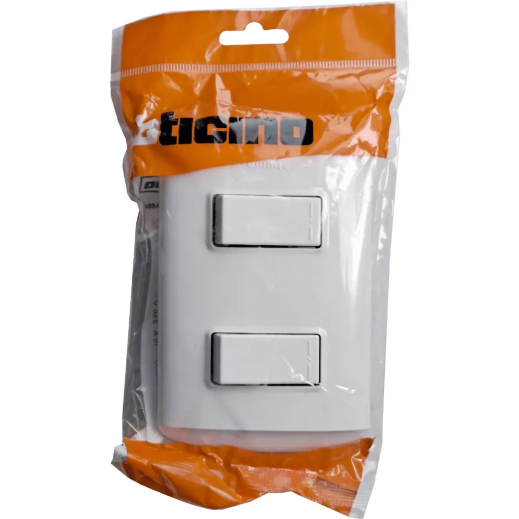 Imagen 1 de BTICINO Modus 2-interruptor-10A Unipolar-915 c/Base/Tapa Blanca Armado