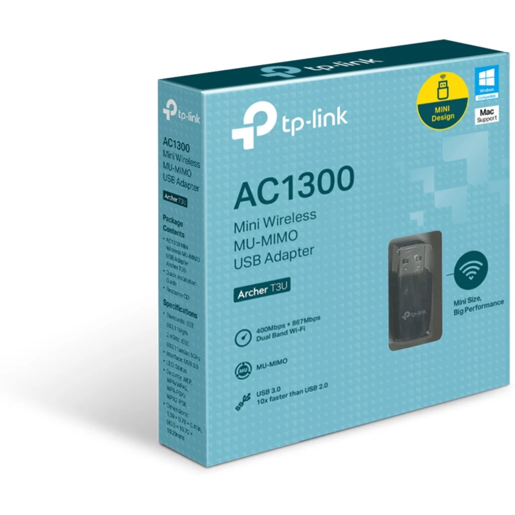 Imagen 3 de TP-Link Archer T3U - Adaptador de red - USB 3.0 - Wi-Fi 5 - MU-MIMO AC1300 Mini