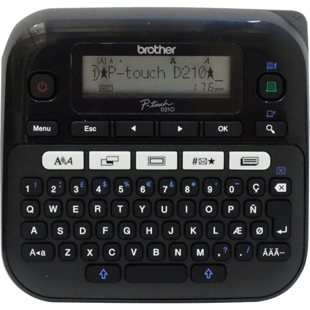 Imagen 1 de BROTHER Rotuladora Oficina QWERTY TZe/3,5-12mm req/6-AAA/fuente-9V