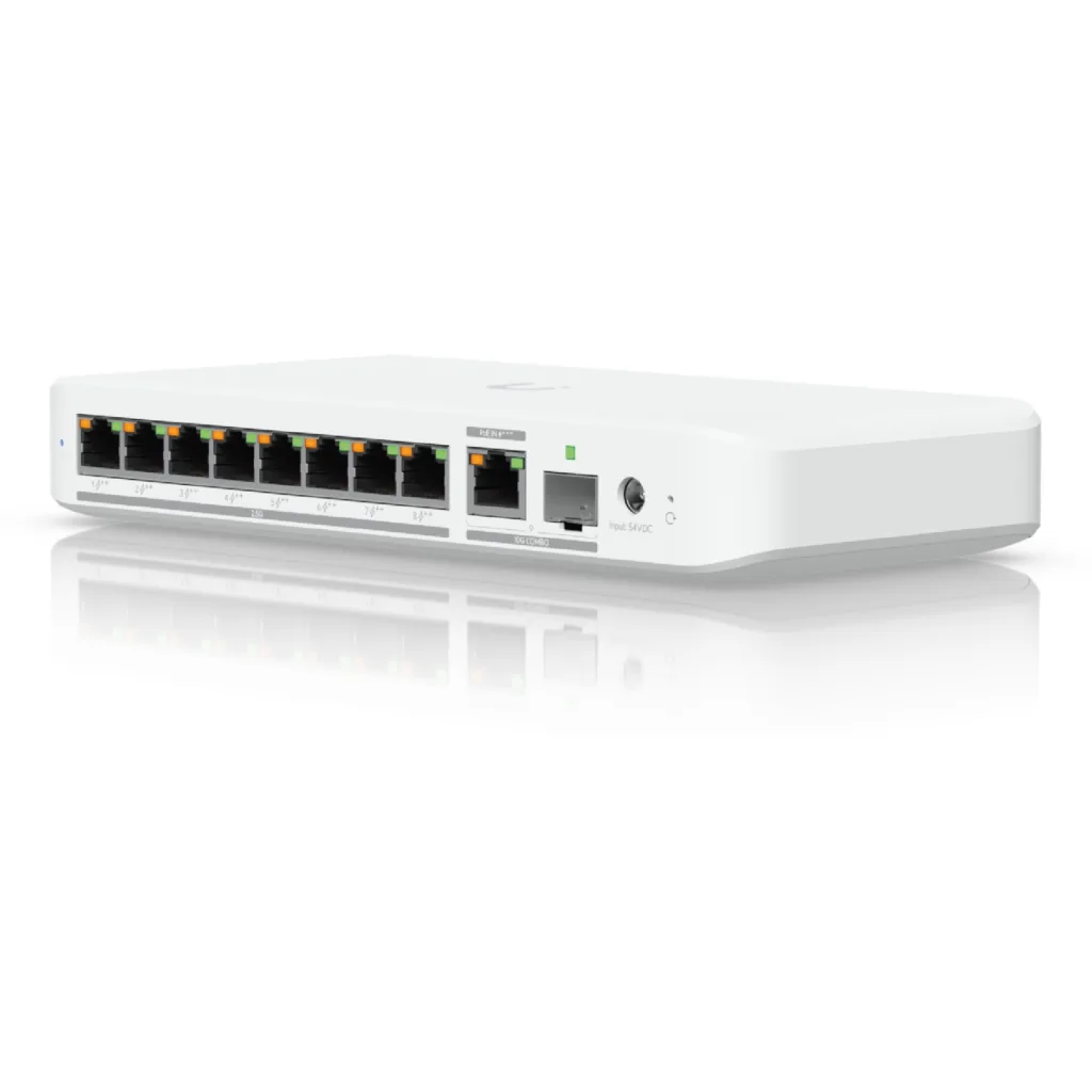 Ubiquiti UniFi 8-Port 2,5 GbE Layer2 switch, with 196W PoE.