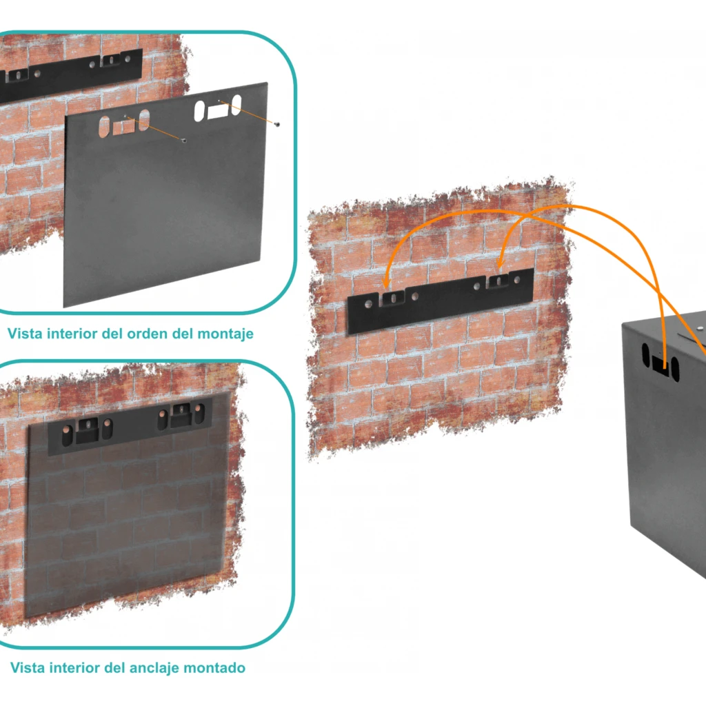 Imagen 3 de GABINETE RACK PARED LINKMADE 45CM-FONDO 6U  NEGRO INC-M6-2U