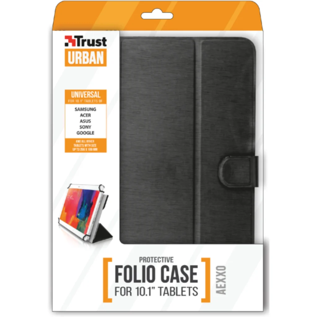 Imagen 1 de Funda Trust AEXXO para Tablet 10.1" Universal 25.7cm Estilo Folio Color Negro