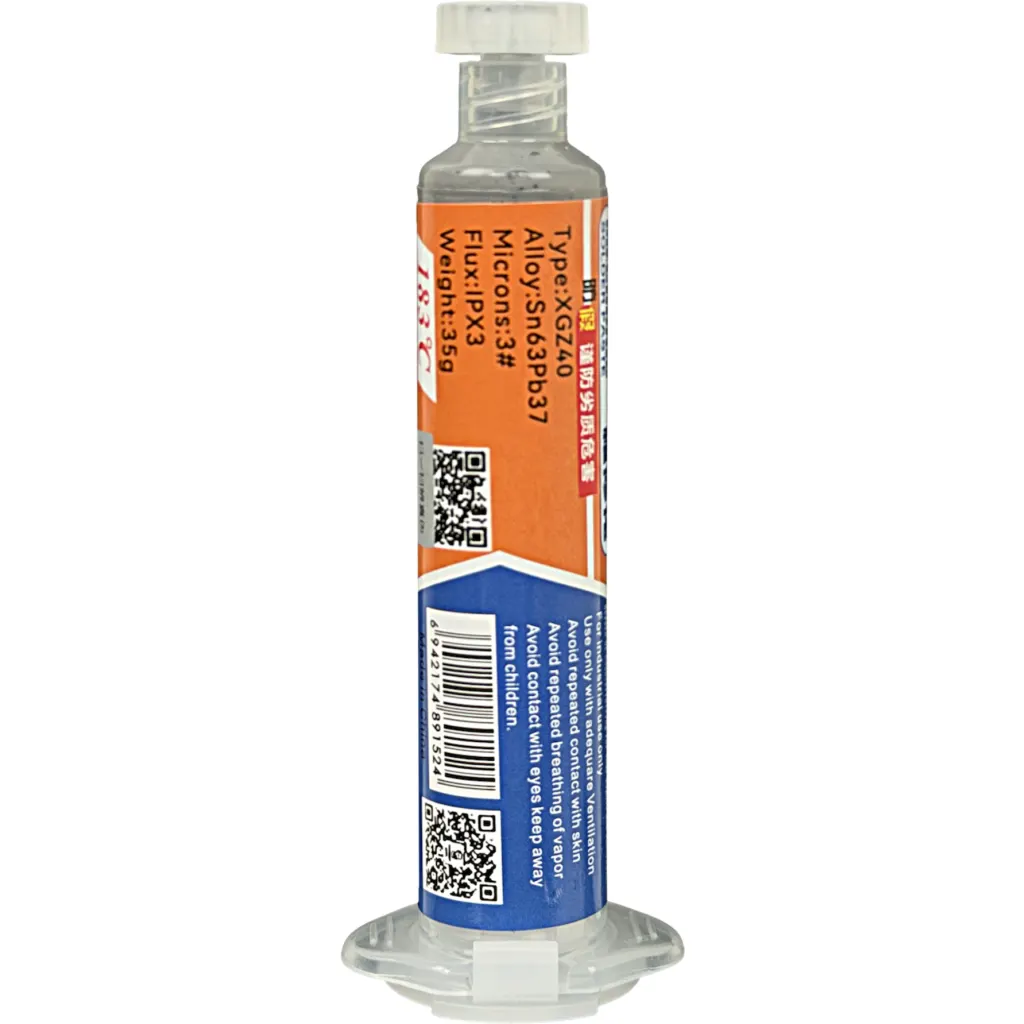 Imagen 2 de Jeringa Estano Soldadura Pasta Sn63Pb37 35-gr 183oC 20-38um 2-puntas