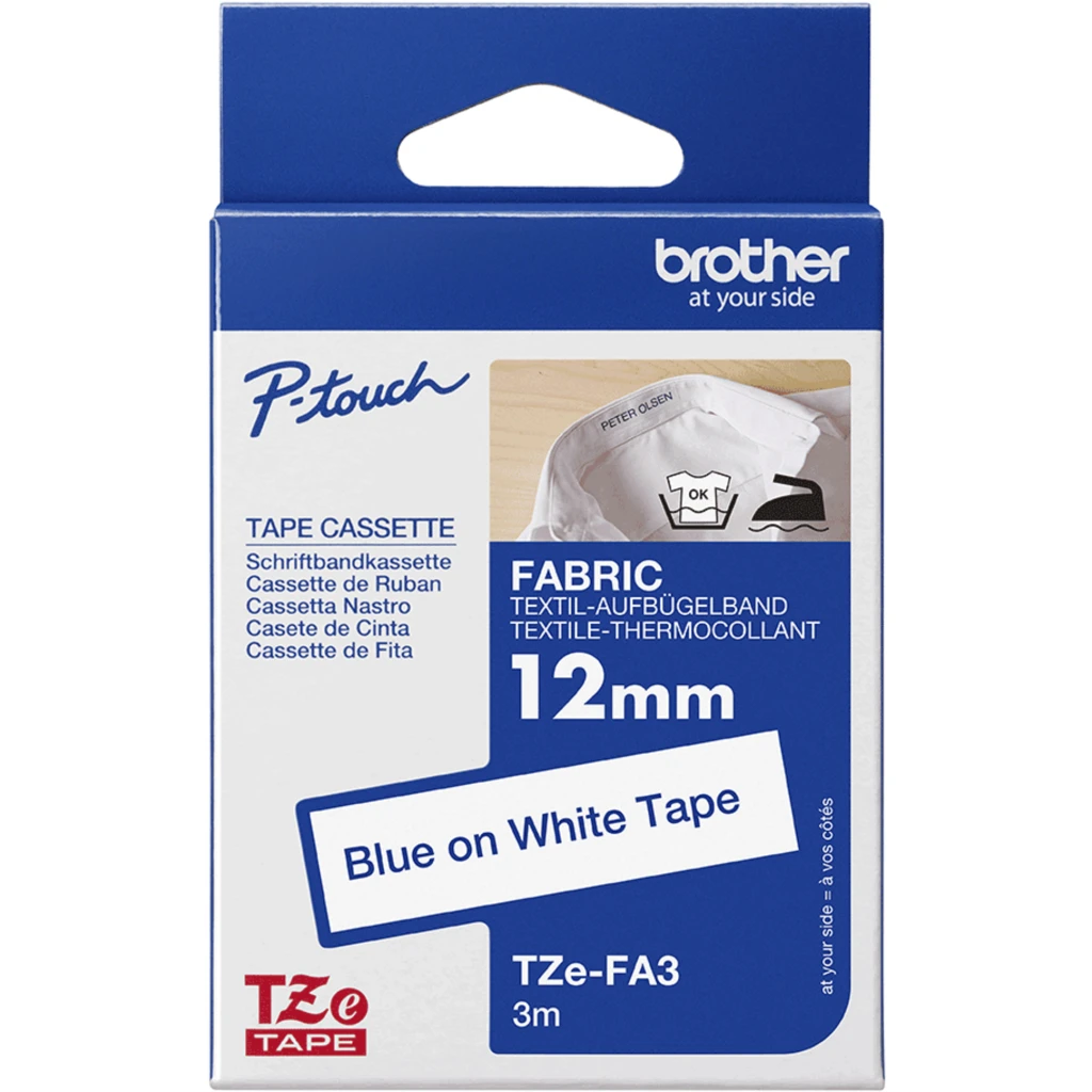 Imagen 3 de TZEFA3 : Iron on Fabric Tape Blue on Whi