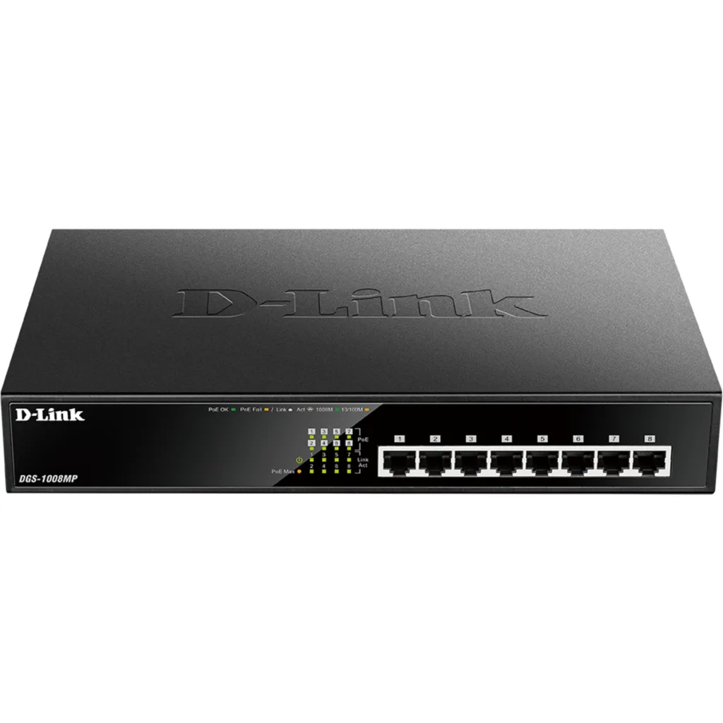 Switch D-Link 8 Puertos RJ-45 Gigabit Ethernet 10/100/1000 PoE+ No Administrador