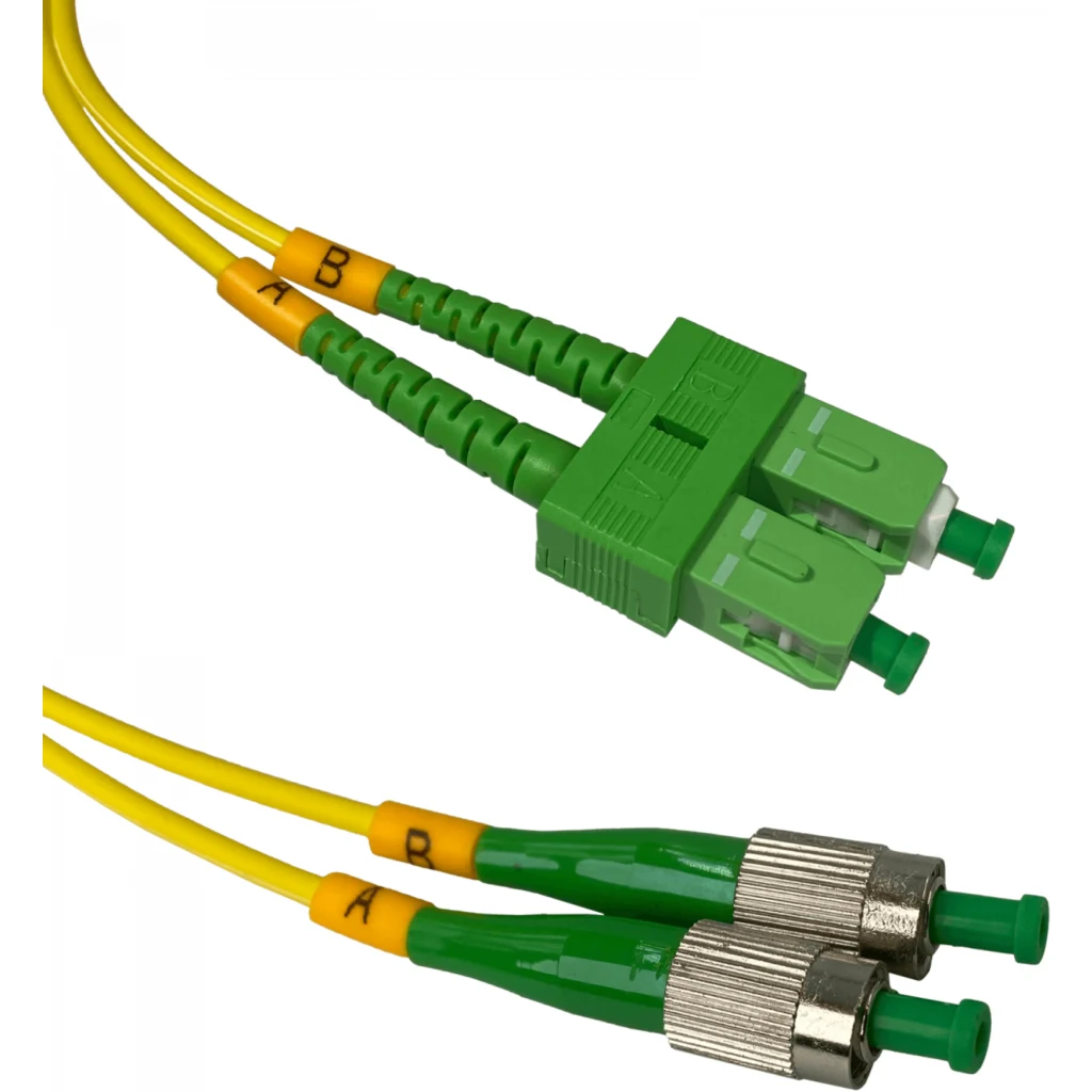 Imagen 1 de 2mt SC/APC-FC/APC MonoModo SM Duplex Jumper Cable Fibra 9/125um 3mm