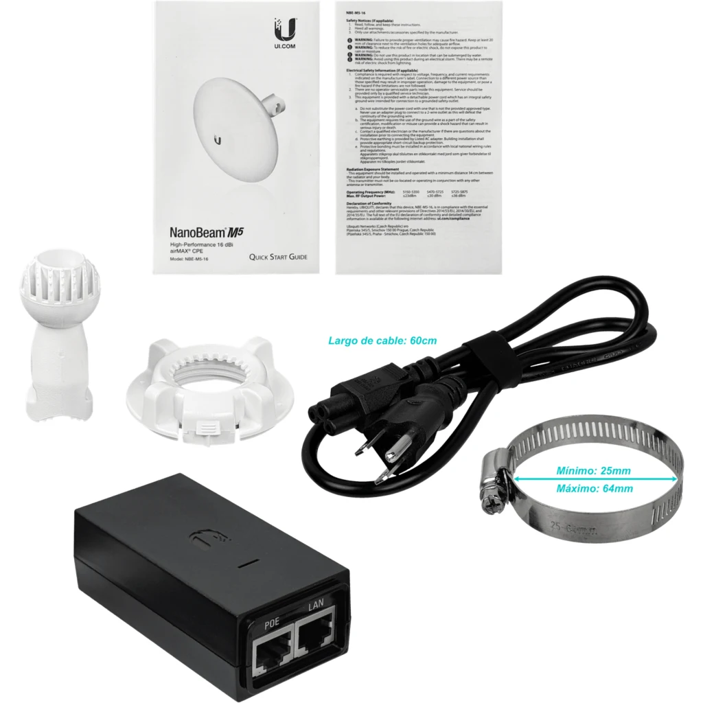 Imagen 2 de Antena Ubiquiti NanoBeam M5-16 High-Performance airMAX®Bridge 5GHz 16dBi  