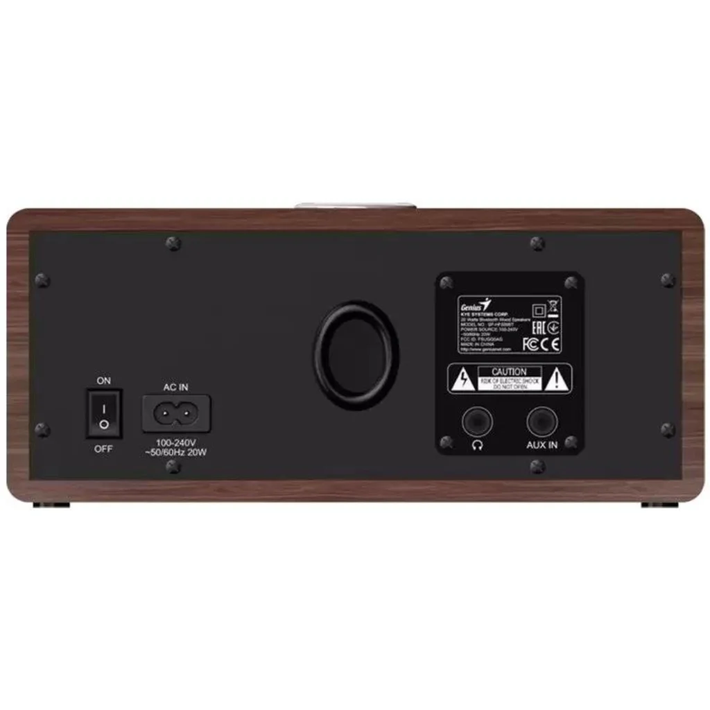 Imagen 3 de Parlantes Bluetooth Genius SP-HF505BT, 20W RMS Madera Dark Brown