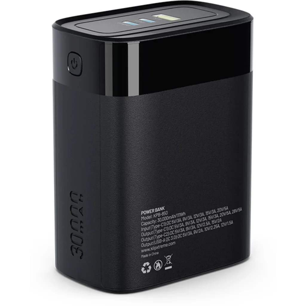 Imagen 5 de Power Bank KlipX KPB-850, 30.000mAh 140W, USB C PD, Negro