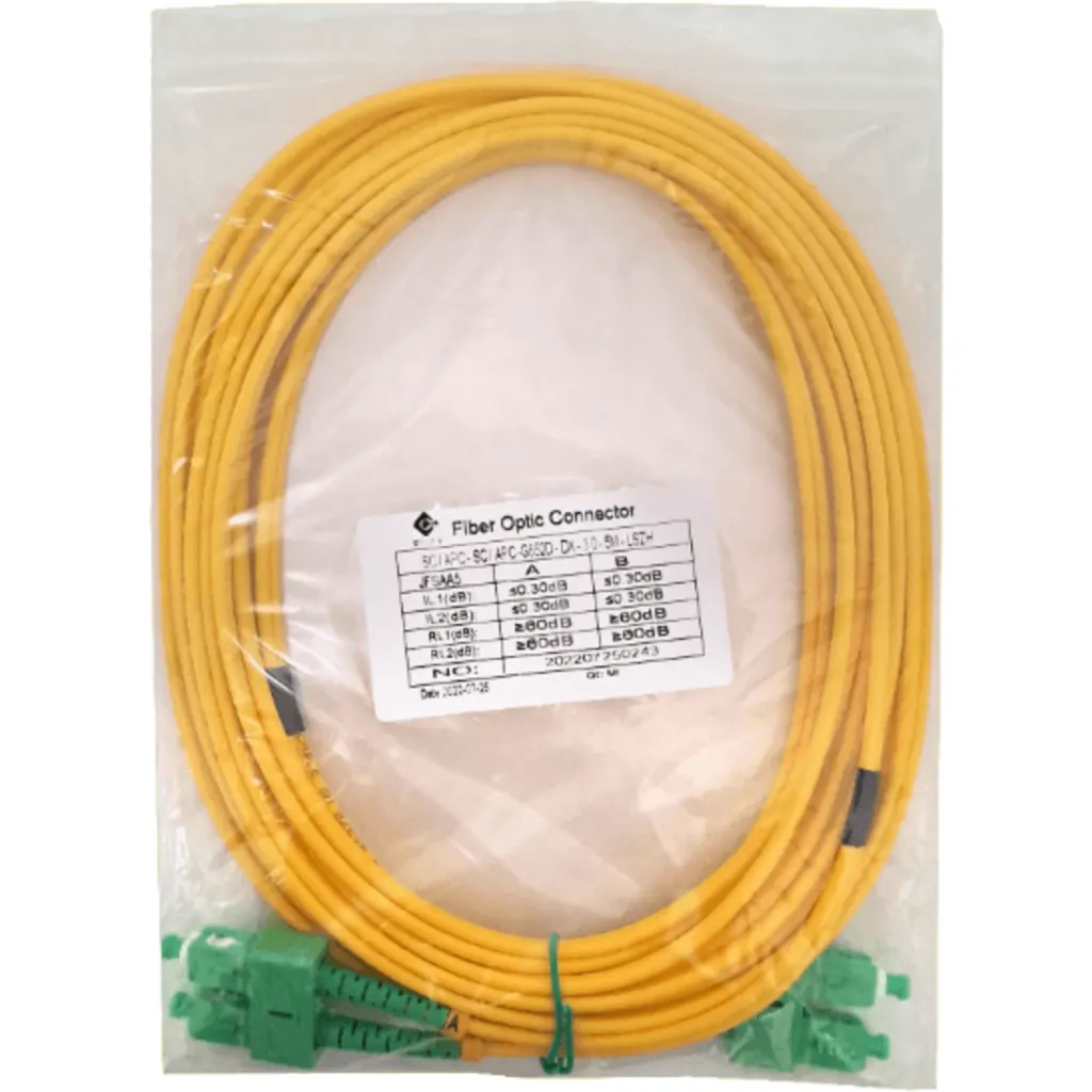 Imagen 1 de 5mt SC/APC-SC/APC MonoModo SM Duplex Jumper Cable Fibra 9/125um LSZH