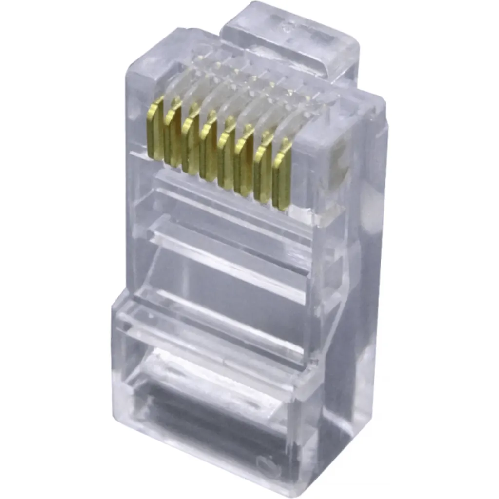 Imagen 2 de Conector RJ-45 CAT5e Unifilar Bolsa 100 Conectores Crimpeables