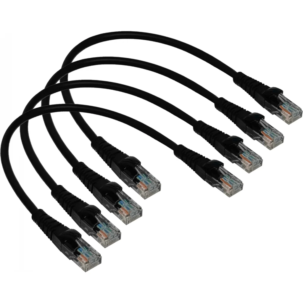 Imagen 4 de LINKMADE 4UN 30CM CAT5E NEGRO LSZH CABLE PATCH INYECTADO MULTIFILAR