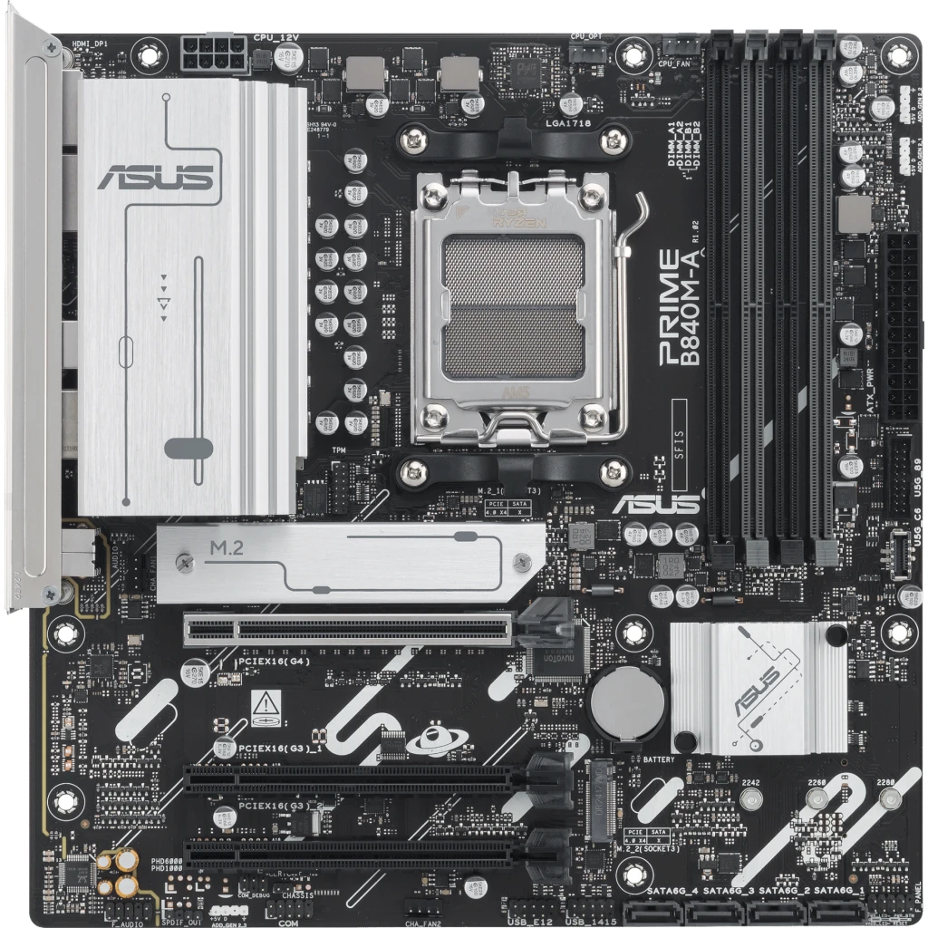 Tarjeta Madre Asus PRIME B840M-A Socket AM5 4*DDR5 DP HDMI 2.5Gb LAN m-ATX