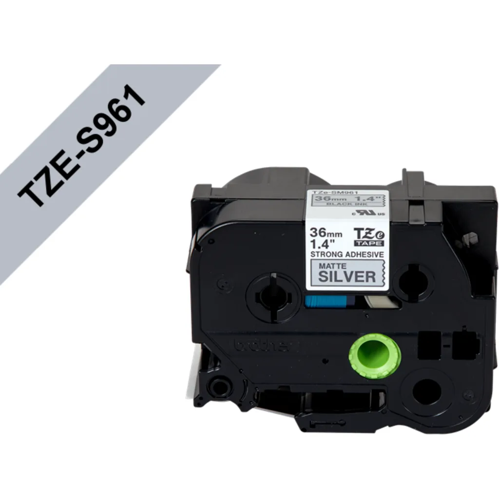 BROTHER 36mm Negro en Plateado-Mate Cinta 8mt p/PT-P900W PT-9700PC