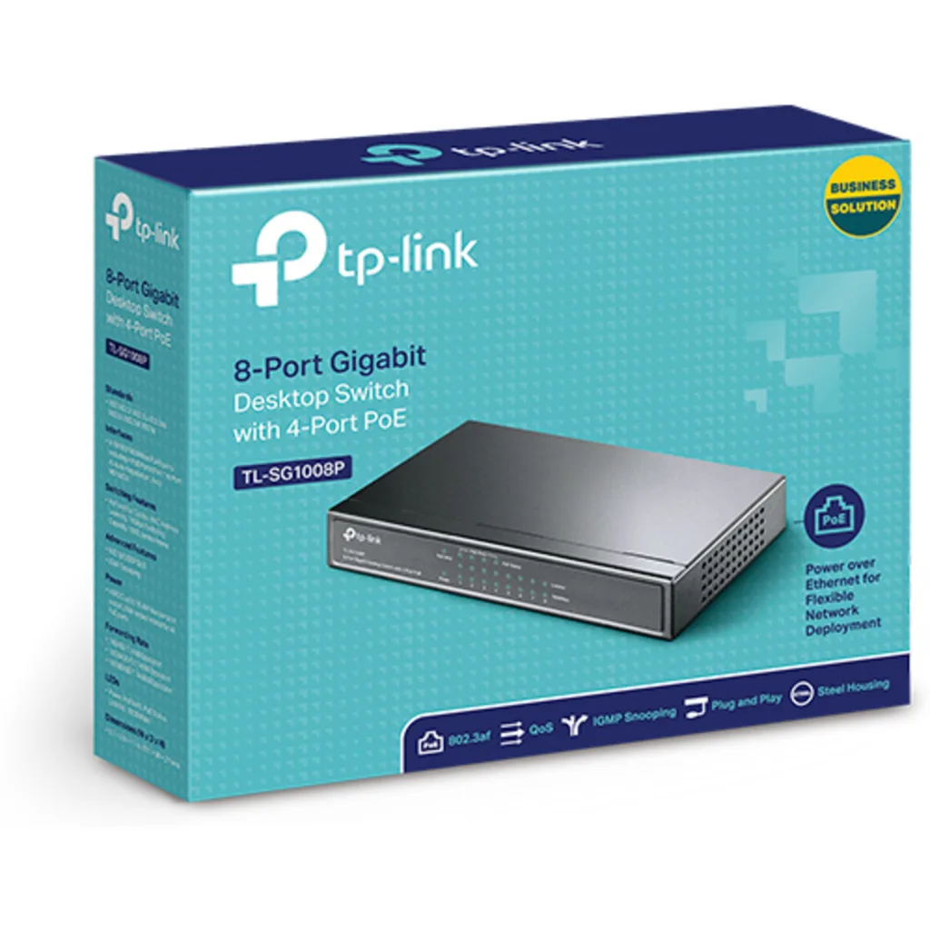 Imagen 4 de TP-LINK SWITCH 8-PORT GIGABIT DESKTOP 4-Port PoE+ UN / TL-SG1008P