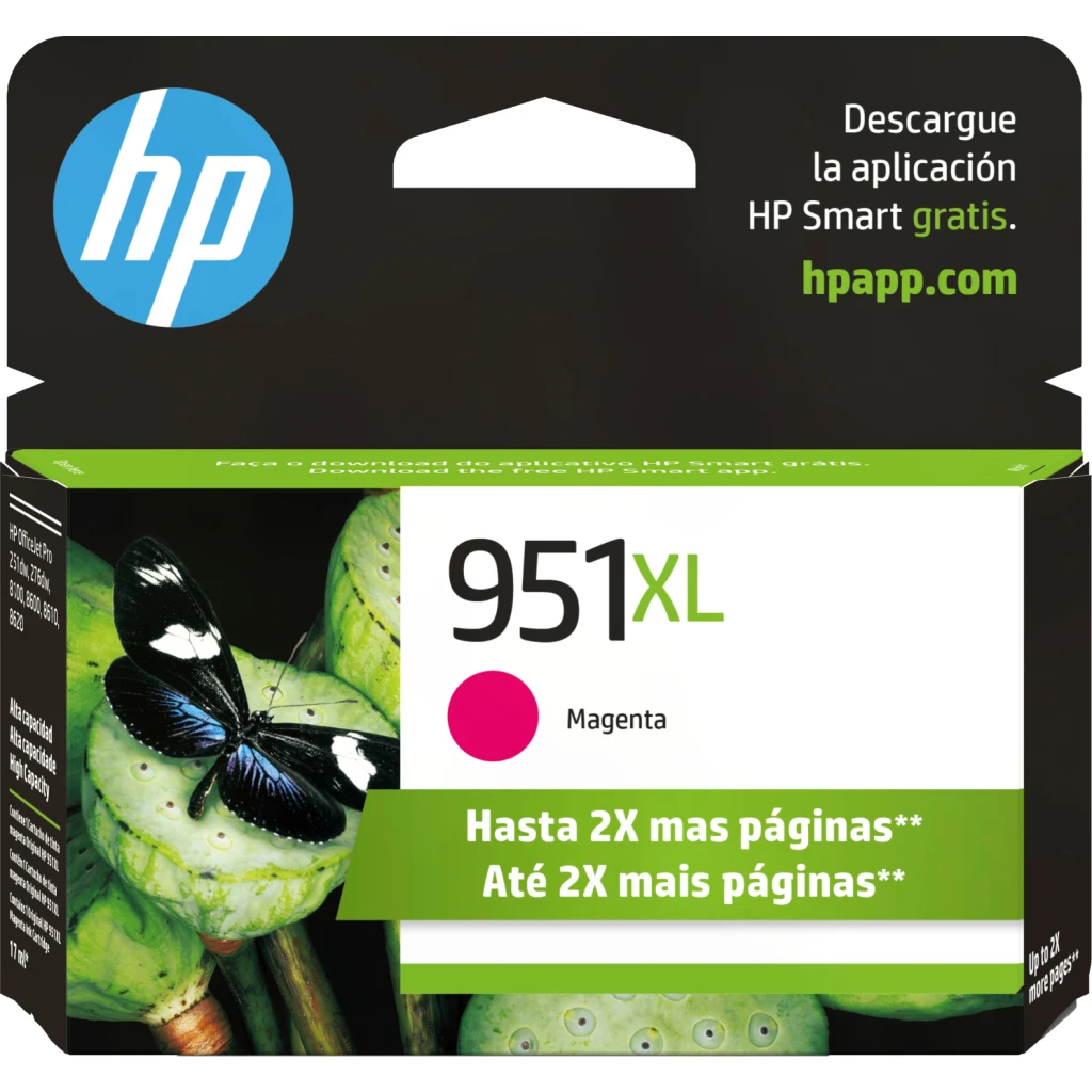 Cartridge HP 951XL Magenta para Impresoras Officejet Pro 8610/8620, 1500 Pag 7pl