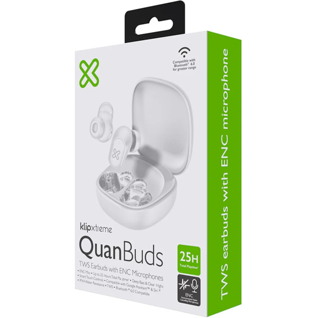 Imagen 2 de Klip Xtreme - True wireless earphones - Para Phone / Para Portable electronics / Para Tablet - Wireless - KTE-011 white