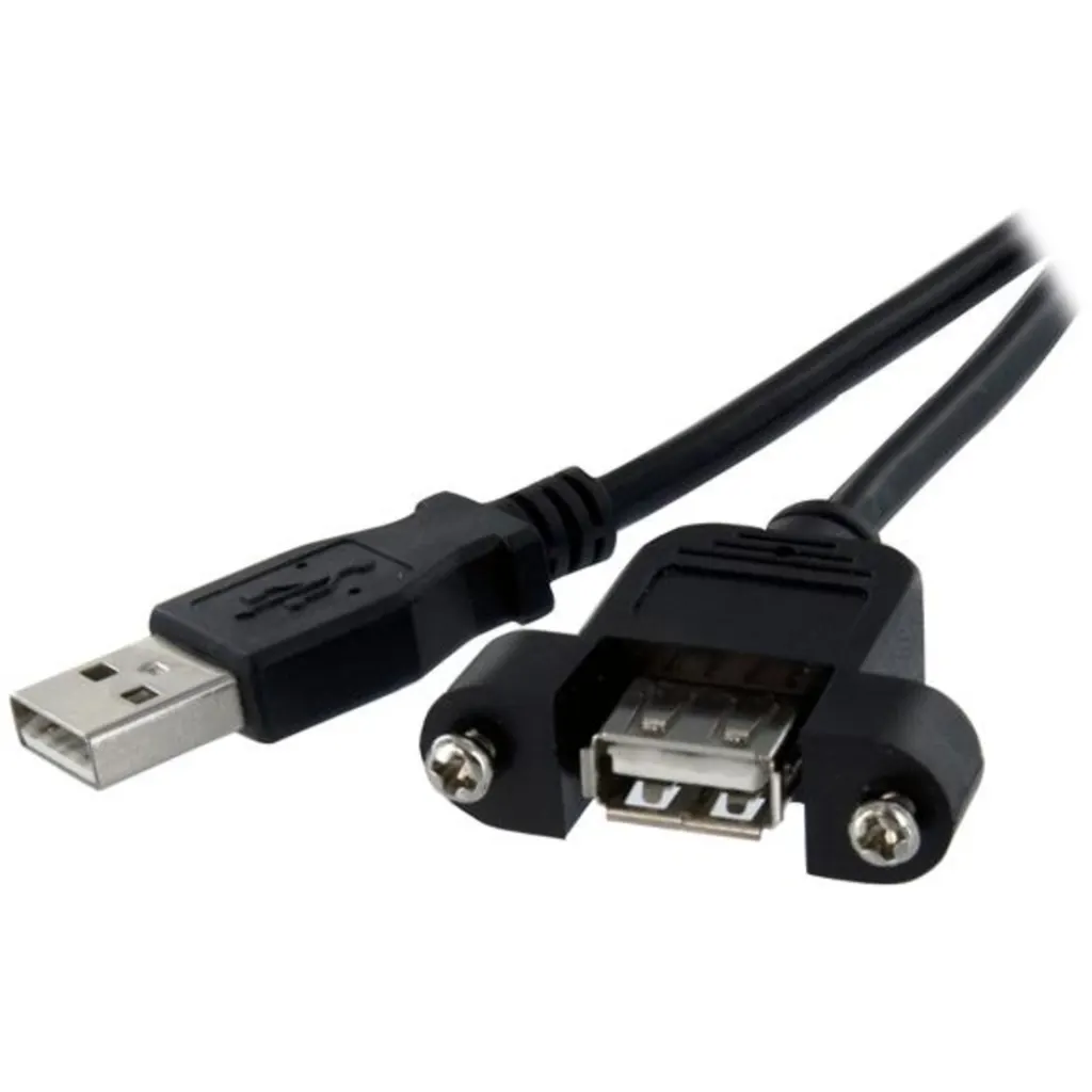 Cable Extensión USB-A Macho a USB-A Hembra Montaje en Panel Longitud 30 cm