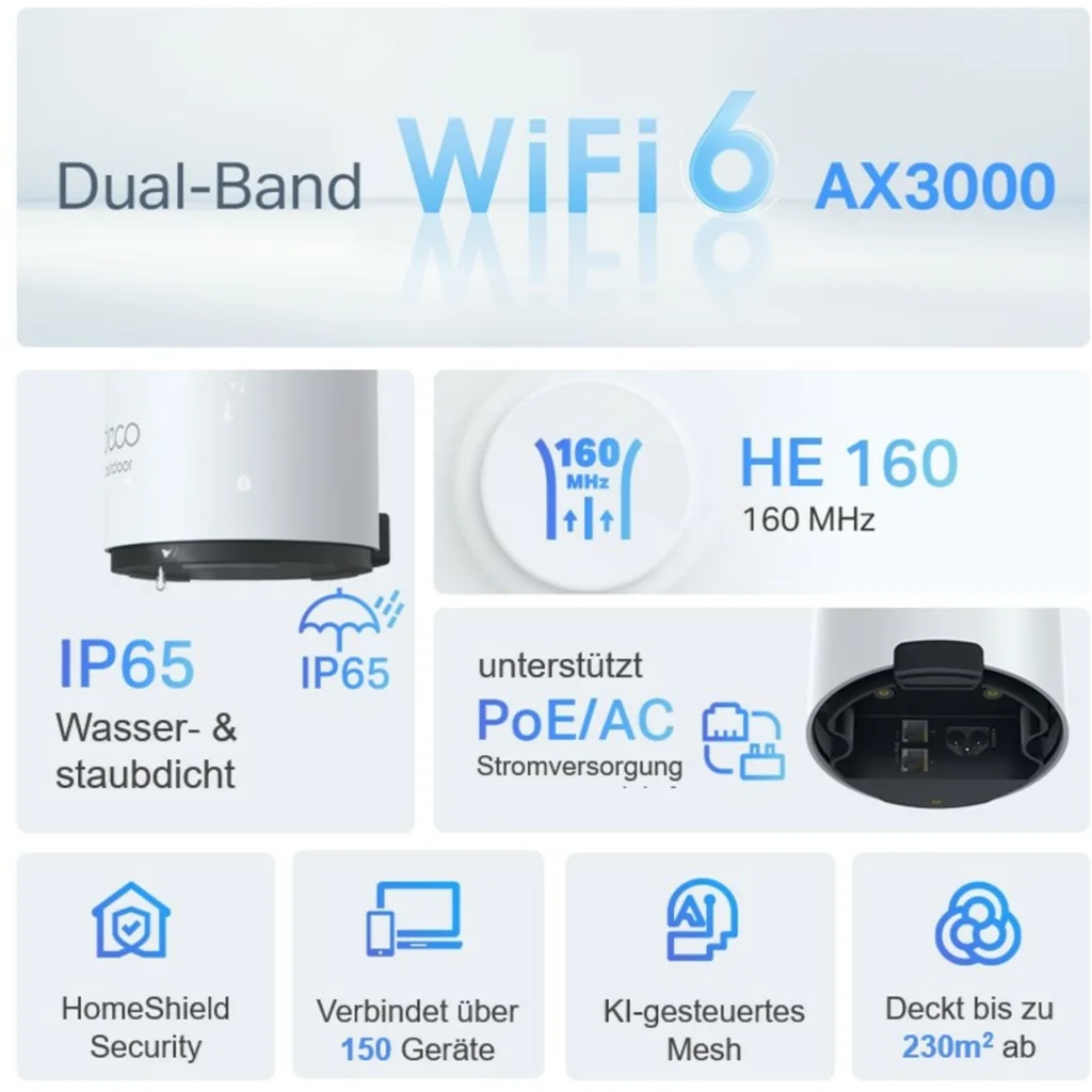 Imagen 5 de Sistema Mesh Wifi 6  exterior para el hogar Deco X50-Outdoor (1-pack) 