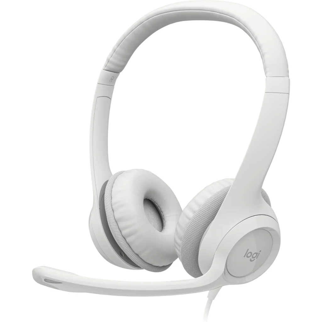 Audífonos Alámbricos Logitech H390 c/Mic bidirec Cancelacion de ruido USB Blanco