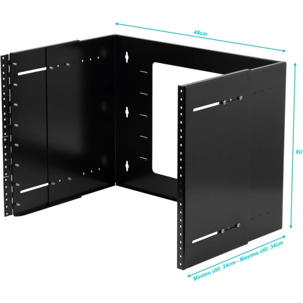 Imagen 4 de LINKMADE 8U BRACKET MURAL ABIERTO AJUSTABLE C/Bisagra